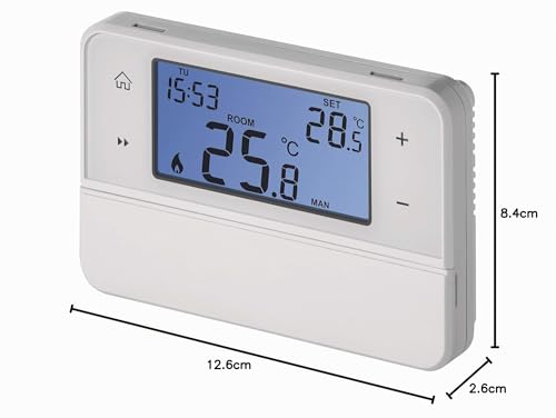 Miniatura 8 de Emos Termostato De Ambiente Digital Compatible Con Opentherm, Programable, Cableado, De Montaje En Superficie, Blanco, 12,6 X 8,4 X 2,6 Cm