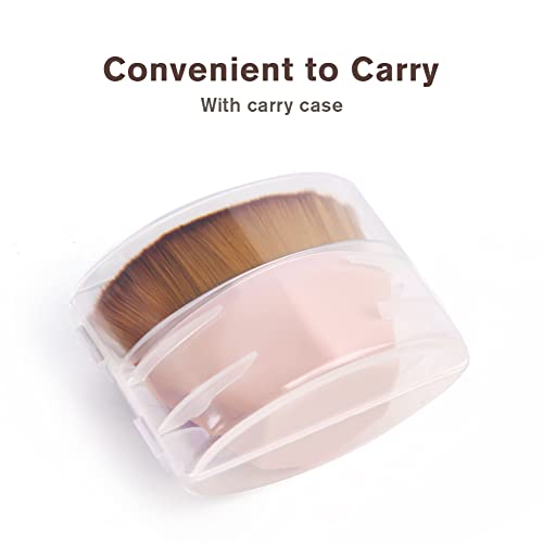 Auauy Foundation Makeup Brush, Foundation Brush For Liquid Makeup, Kabuki Face Brush Multifunctional, For Flawless Powder, Blending Liquid Or Cream Cosmetics With Portable Case (Pink) #TOP7