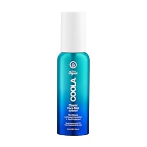 COOLA Organic Sunscreen SPF 50 Sunblock Face Mist, Dermatologist Tested Skin Care for Daily Protection, Vegan and Gluten Free, Natural Fragrance, 3.4 Fl Oz
