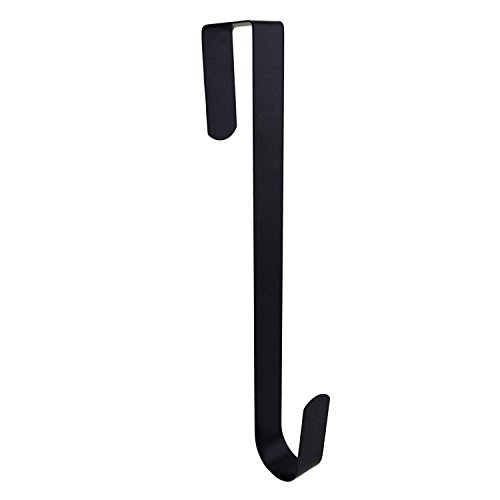 Tytroy 12" Black Metal Over The Door Kitchen Wreath Coat Towel Hook Hanger (1pc)