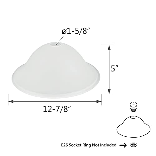 Aspen Creative Frosted 23100-01 Transitional Style Replacement Torchiere Glass Shade, 5\" high x 12-7/8\" Diameter - Thumbnail 2