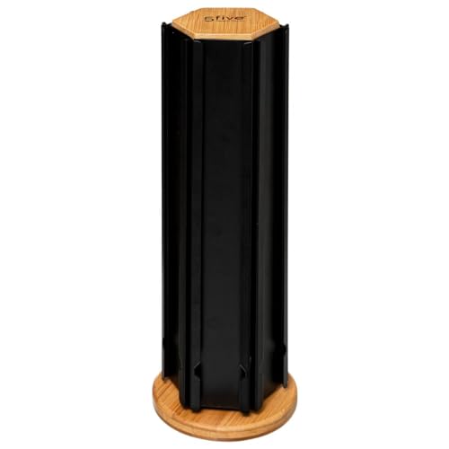 Five - Porte Capsules Expresso Rotatif en Bambou et Métal Noir capacité 60 Capsules