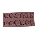 LearnLyrics Moule à bonbons d'Halloween, moule à chocolat d'Halloween,Moule à biscuits d'Halloween en forme de crâne de citrouille - Moule à fondant pour cupcake en forme de fantôme en