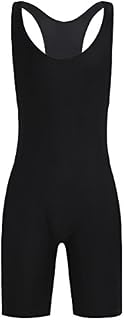 iiniim Men's Sheer Mesh Wrestling Singlet Bodysuit Underwear Jumpsuit Undershirt Solid Black M