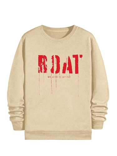 Floerns Men's Fashion Fall Long Sleeve Crewneck Graphic Lightweight Pullover Sweatshirts