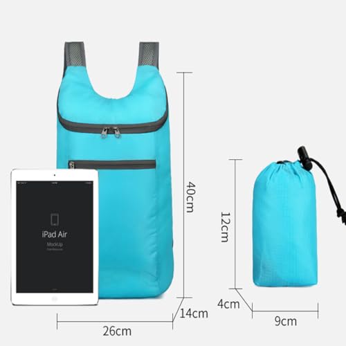 Mochila negra plegable ligera multi-bolsillos impermeable miniatura 5
