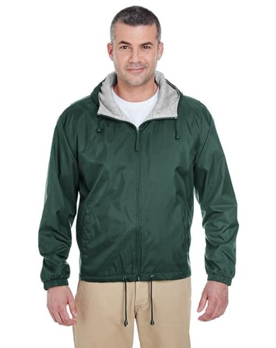 UltraClub Fleece-Lined Hooded Jacket (8915) Forest Green, S