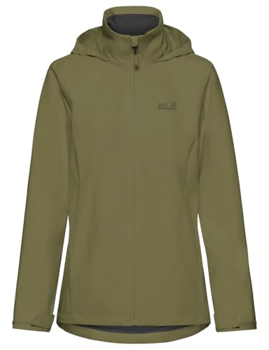 Jack Wolfskin Frauen Funktionsjacke Regenjacke wasserdicht winddicht atmungsaktiv leicht robust mit Kapuze TOUGHLIGHT 2L JKT für Damen Alltag und Outdoor
