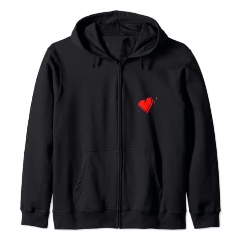 Bright Red Hearts Funky Fresh Stylish Simple Design Zip Hoodie Cover