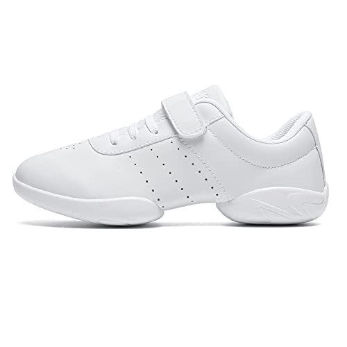 Twdkcher Cheer Shoes Girls White Youth Cheerleading Shoes Dance Athletic Training Breathable Dancing Lightweight Competition Comfortable Sport Kids Girls Cheer Sneakers #TOP4