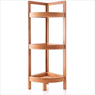 woodluv 3 Tier Free Standing Bathroom Corner Storage Shelf Storage Unit
