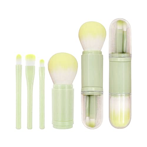 【2025年進級・人気】DDUANDA 4本セットメイクブラシ 4in1 メイクブラシセット 化粧筆携帯用 フェイスパウダーブラシ カプセル ブラシ セット 化粧 ブラシ 柔らかいブラシ毛 カプセル防塵メイクブラシ収納ボックス付き(02)