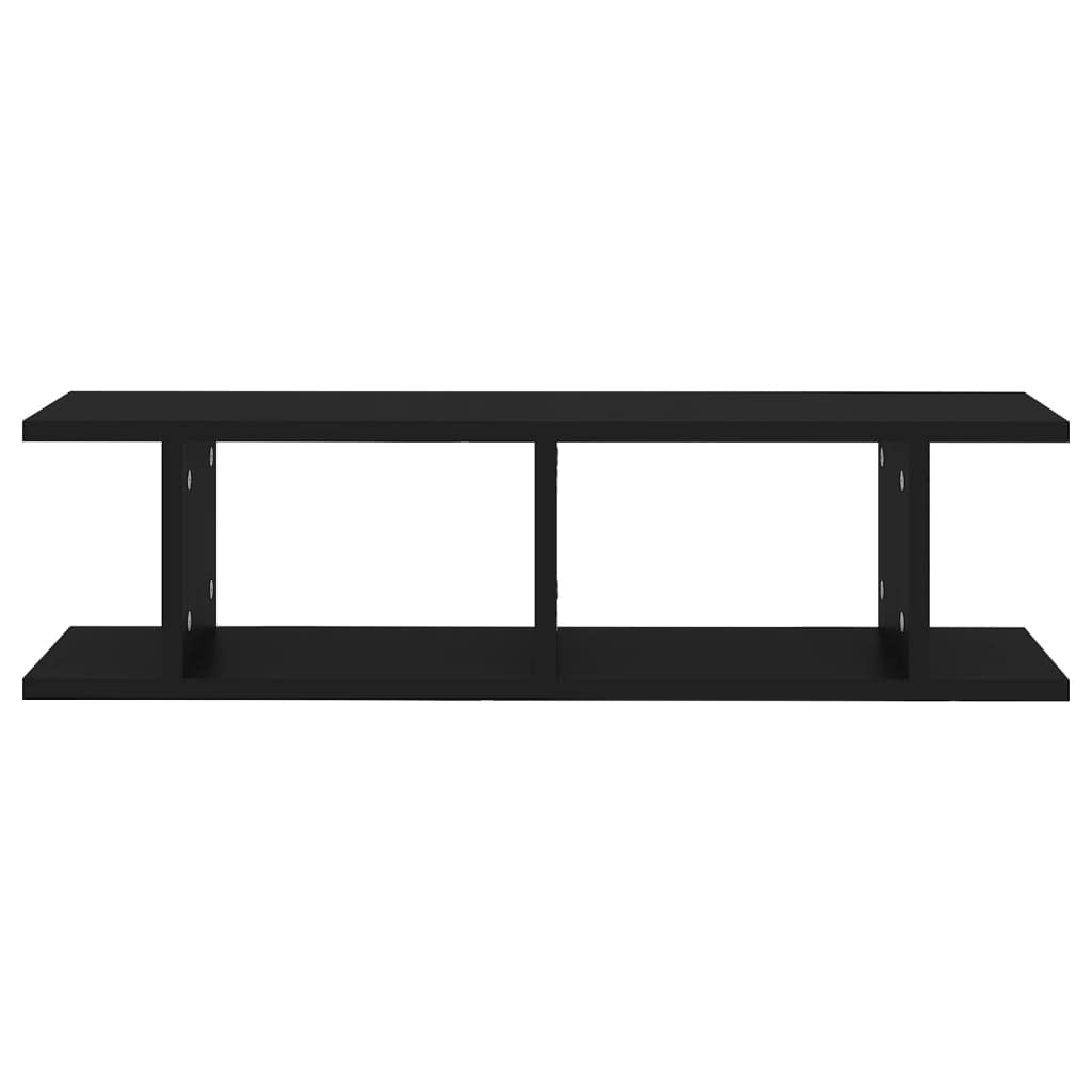 Estantería de pared negra 75 x 18 x 20 cm, moderna estantería de madera robusta con montaje invisible para salón, dormitorio y baño
