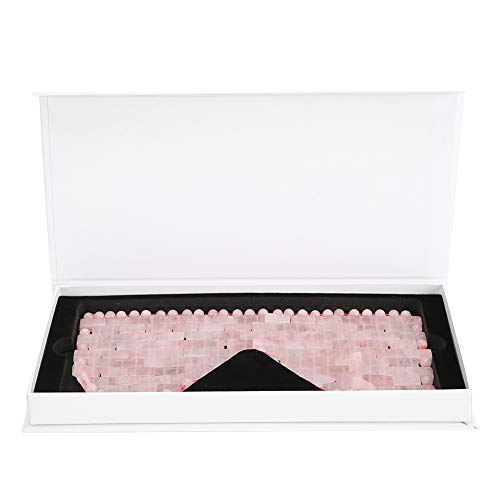 Masque pour les Yeux en Pierre de Jade, Masque pour les Yeux de Sommeil Rafraîchissant, Masseur de Traitement des Yeux par le Froid, Masque de Sommeil pour les Yeux du Visage pour les(Quartz Rose)