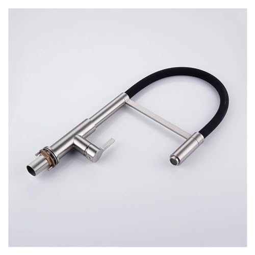 Grifo mezclador monomando para cocina fregadero grifería giratoria latón extraíble 3