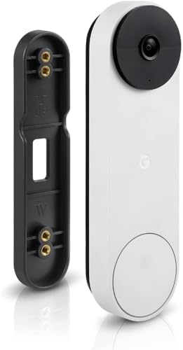 Wasserstein No-Drill Mount Compatible With Google Nest Doorbell (battery) - Avoid Drilling and Protect Your Walls