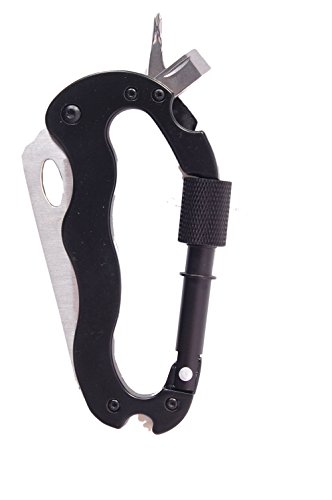 Domire Carabiner Keychain Clip Survival Tool - Includes Heavy Duty Knife & Bottle Opener