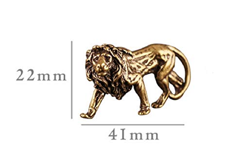 Estatua de León Feng Shui de Latón para Decoración miniatura 4
