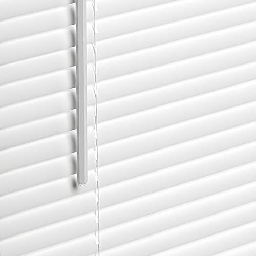 Image of Cordless Room Darkening Mini Blind - 48 Inch Width, 64 Inch Length, 1 inch Slat Size - Pearl White - Cordless GII Deluxe Sundown Horizontal Windows Blinds for Interior by Achim Home Decor