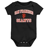 Outerstuff MLB Officially Licensed 0-24 Months City Headline Arch Logo Creeper Bodysuit Romper (San Francisco Giants - Black, 6/9 Months)