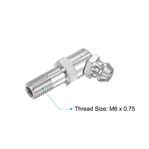 Image of uxcell Metric Nickel Plated Brass Straight Grease Fitting M6 x 0.75mm Thread Hydraulic Lengthened Grease Fitting Accessories
