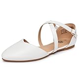 Rekayla Women's Ballet Flats Dressy Work Leather Shoes Criss Cross Pointed Closed Toe Slip On Casual Wedding