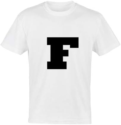 IMPRESSWhite Polyester T Shirt with Rockwell Letter F Design