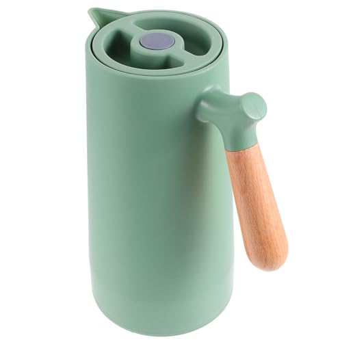 FIXOSHEE Botella Térmica Inteligente de Vidrio para Mantener Bebidas Calientes y Frías Mango de Madera y Base Antideslizante, Adecuado para Uso Doméstico