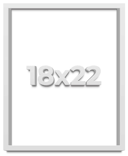 18x22 Shadow Box White Solid Pine Wood Display Frame with Acid-Free Backing UV Acrylic & Hanging Hardware with 0.75" Usable Depth and 0.75" Frame Moulding Width