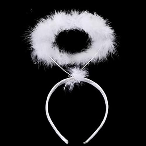 Mizijia Halo de Ángel, Diadema con Plumas de Ángel - El Accesorio Perfecto para Halloween, Navidad y Carnaval