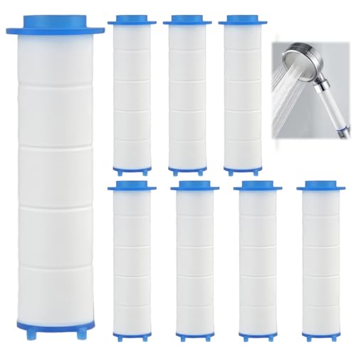 8 Piezas de Filtros de Ducha de Algodón PP   Cartuchos de Recambio para Filtración de Agua Dura   Elimina Sedimentos y Contaminantes   Ideal para Duchas de Mano Portátiles, Mejora la Suavidad del Agua