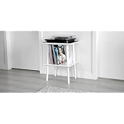 Support de lecteur de disque de qualité supérieure, tableau noir, 50 rangements de vinyle, pin massif (damier) - Les Beatles, Paul McCartney, John Lennon, RIngo Starr, George Harrison Support de lecteur de disque de qualité supérieure, tableau noir, 50 rangements de vinyle, pin massif (damier) – Image 2