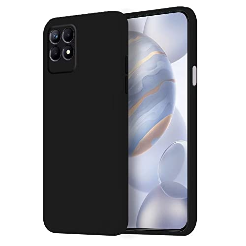 HONLEN Funda Compatible para Realme 8i / Realme Narzo 50 (4G) Case, (6.6' Inches) Líquida TPU Silicona Cover con Anti-Rasguño, Cáscara Suave Cubierta Negro