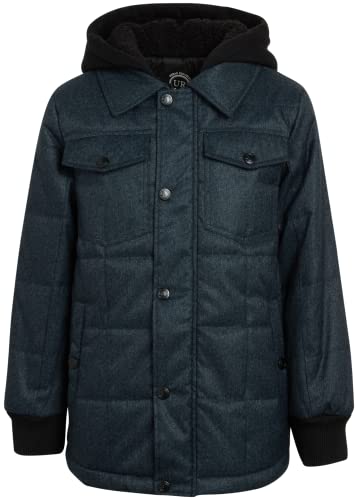 Image of URBAN REPUBLIC Boys' Winter Jacket - Insulated Quilted Wool Blend Puffer Pea Coat (4-20)