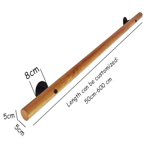 Rambarde d'escalier intérieure en bois avec kit de fixation murale pour maison