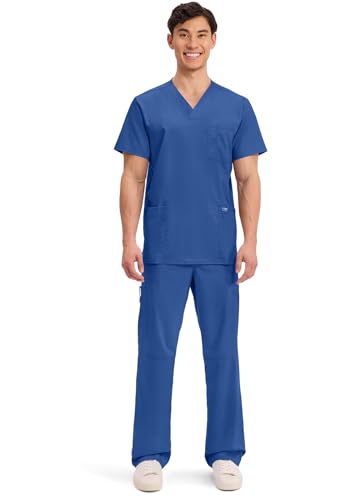Image of Cherokee WW Revolution V-Neck Scrub Top for Men with 3 Pockets