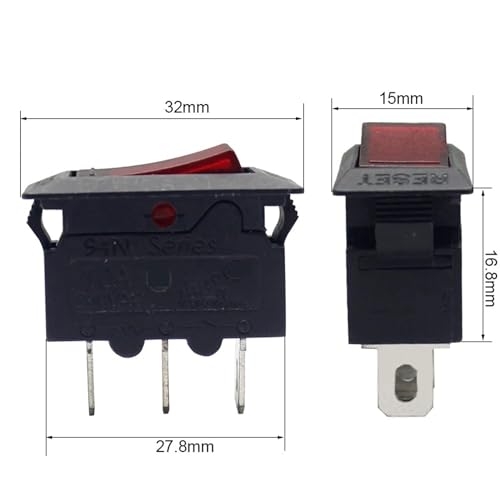 Disyuntor 16A con interruptor basculante y luz roja de sobrecarga 3