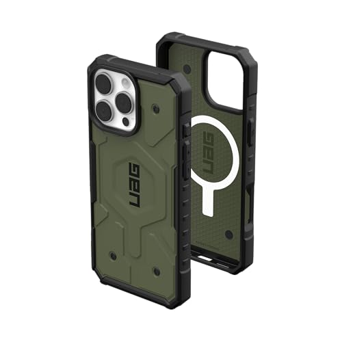 URBAN ARMOR GEAR Pathfinder MS Hülle kompatibel mit Apple iPhone 16 Pro Max Case (Wireless Charging/Magnetisches Aufladen kompatibel, Fallschutz nach Militärstandard) Olive drab