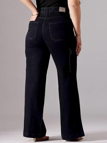 Image of Miss Chase A+ Women's Wide-Leg High Rise Regular Stretchable Denim Jeans