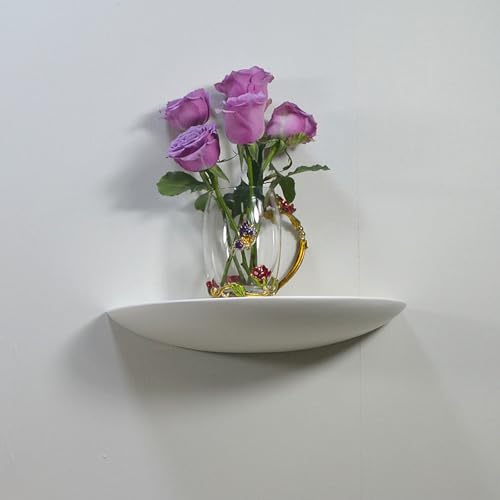 TapferBahn Estantes flotantes de Madera Maciza,Estante de Pared,Baldas Flotantes Decorativa Rústica,Semicirculares De Madera Maciza Elegantes,Ahorra Espacio,para decoración del hogar
