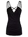 GRACE KARIN Damen Schwarz Top spagettiträger top Sexy V-Ausschnitt Fitness Tank Top 2XL CL0132S21-01