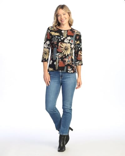 Jess & Jane Women's Golden Abstract Top - 14-20422