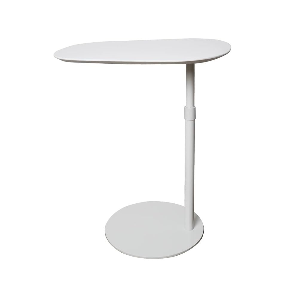 ZTHYSHOZ Side Table Adjustable Bedside Table Tea Sofa Side Mobile Study Standing Pneumatic Lift(White)