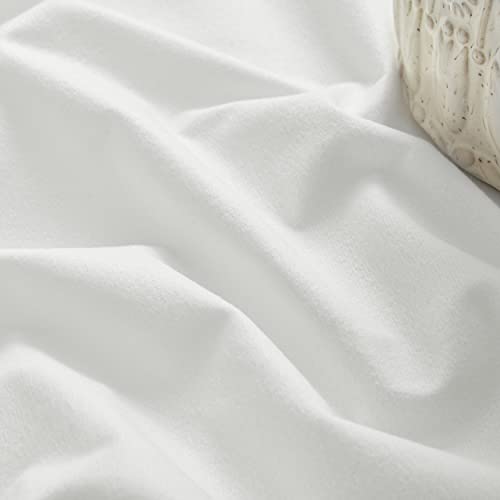 Folkside White Ruffle Curtains 84 Inches Long 2 Panels Set Farmhouse Curtains For Living Room Bedroom Rod Pocket Light Filtering Window Curtains For Canopy Nursery Kids Girls Room Decor, 52X84 #TOP5