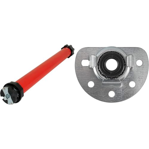 SuperRollo - Moteur de volet Roulant RM30MM (30nm) pour axe octogonal de 60mm - SR20235 & Schellenberg 83501 Maxi Appui Mural avec roulement à Billes pour Arbres octogonaux, Gris, Ø 60 à 70 mm