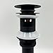 LENA LACED Sleek Bathroom Sink Drain with Overflow for Easy Use, Tool-Free Installation, Rust-Resistant Stainless Steel, Matte Black