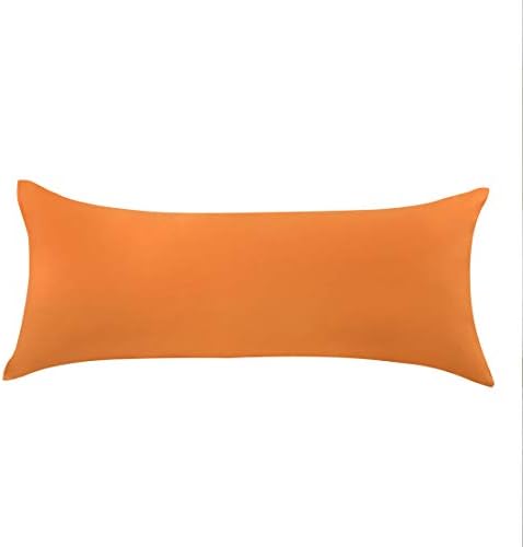 PiccoCasa Body Pillow Cover Pillowcase, 300 Thread Count, 100% Long Staple Combed Cotton, Body Pillow Case with Zipper Closure Black Body(51x152cm)