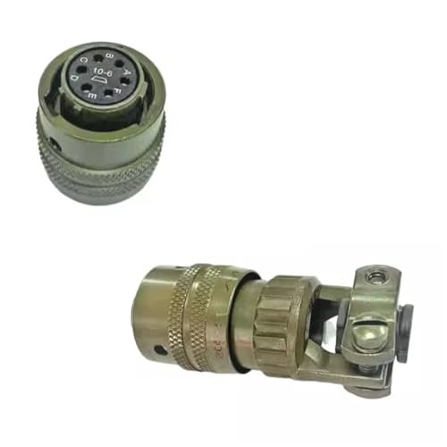 Conector industrial PT02E-10-6S de 6 pines y tipo circular MIL 26482, 1 unidad