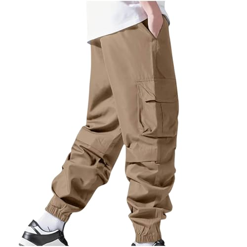 Cargo Pants for Men Fashion Y2k Multi Pockets High Street Trousers Elastic Waisted Outdoor Hiking Straight Leg Sweatpant2