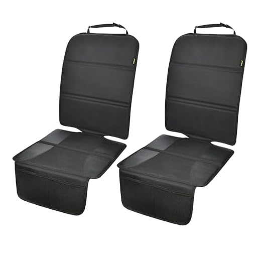 Car Seat Protector, 2 Pack Auto Seat Protectors for Child Car Seat with Thick Padding, Seat Cover Mat for Under Baby Seat to Protect Leather Seats, Black